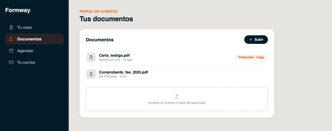 Vista de Documentos en el portal